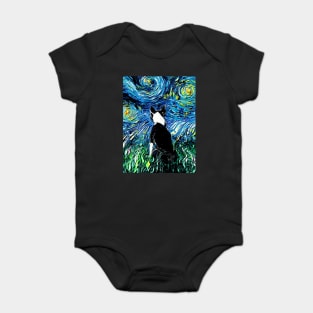 Boston Terrier Starry Night Baby Bodysuit